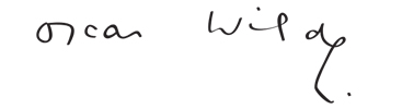Oscar Wilde's signature